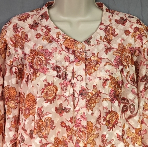 Ophelia Roe NWT Paisley Print Semi Sheer Top Sz 3X - Picture 3 of 13